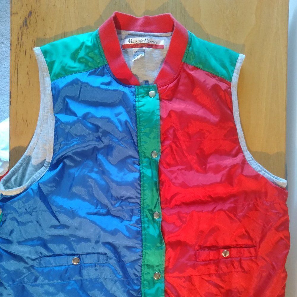 Vintage Maggie Barnes Sport Color Block Insulated Vest